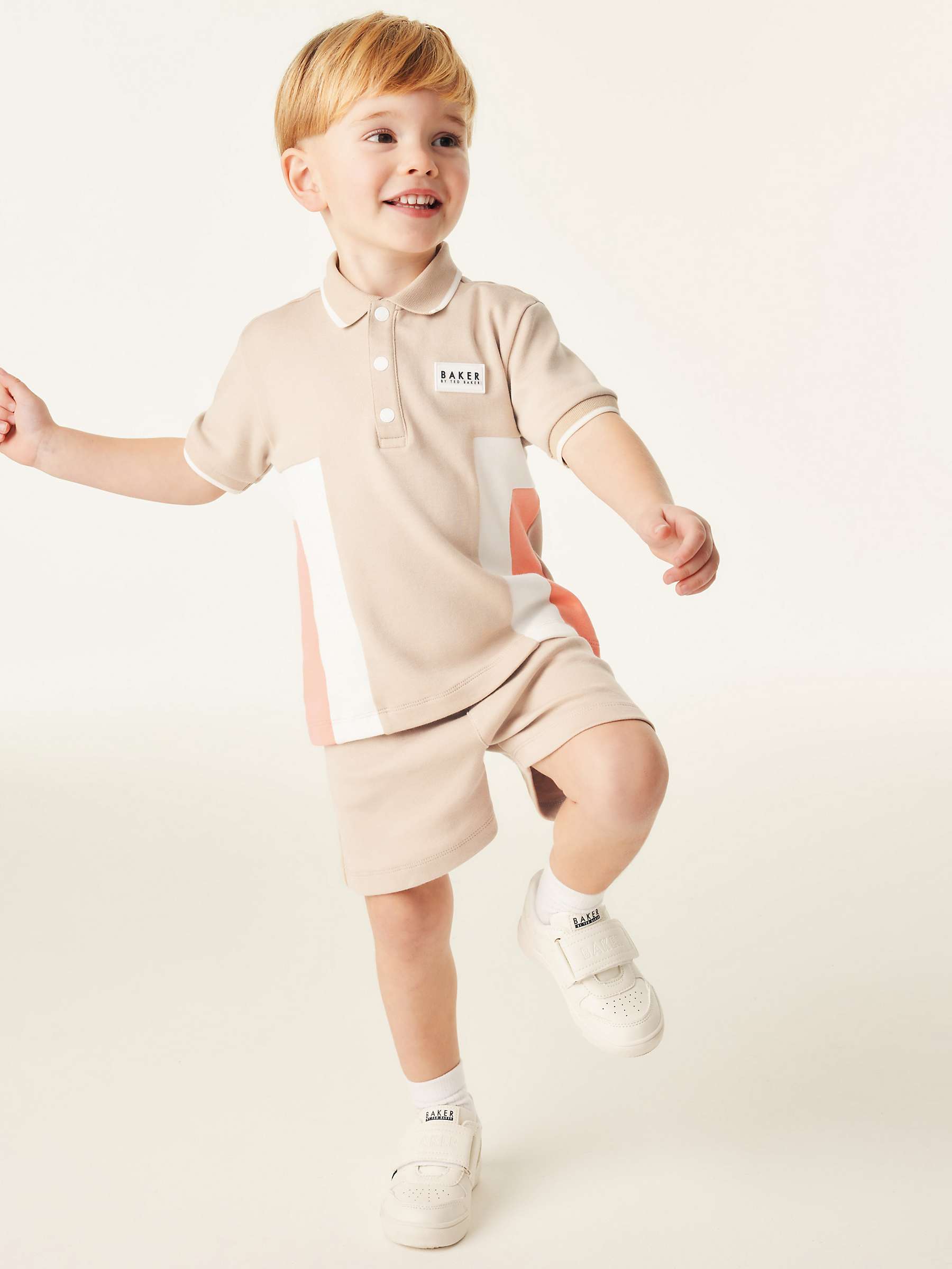 Buy Ted Baker Baby Logo Polo Shirt & Shorts Set, Stone Online at johnlewis.com