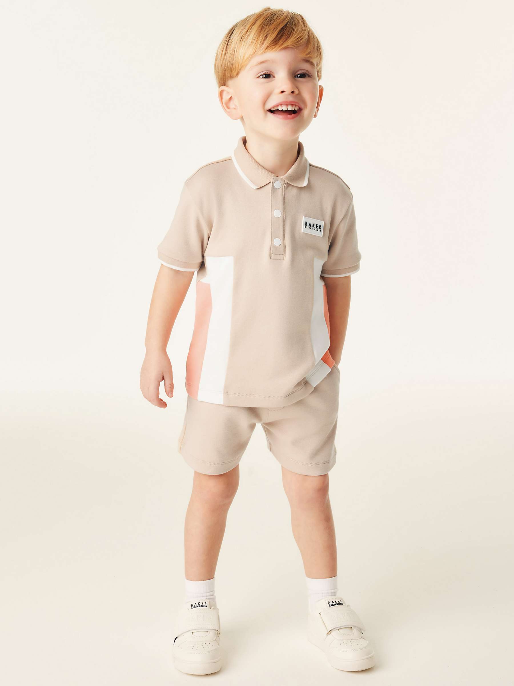 Buy Ted Baker Baby Logo Polo Shirt & Shorts Set, Stone Online at johnlewis.com