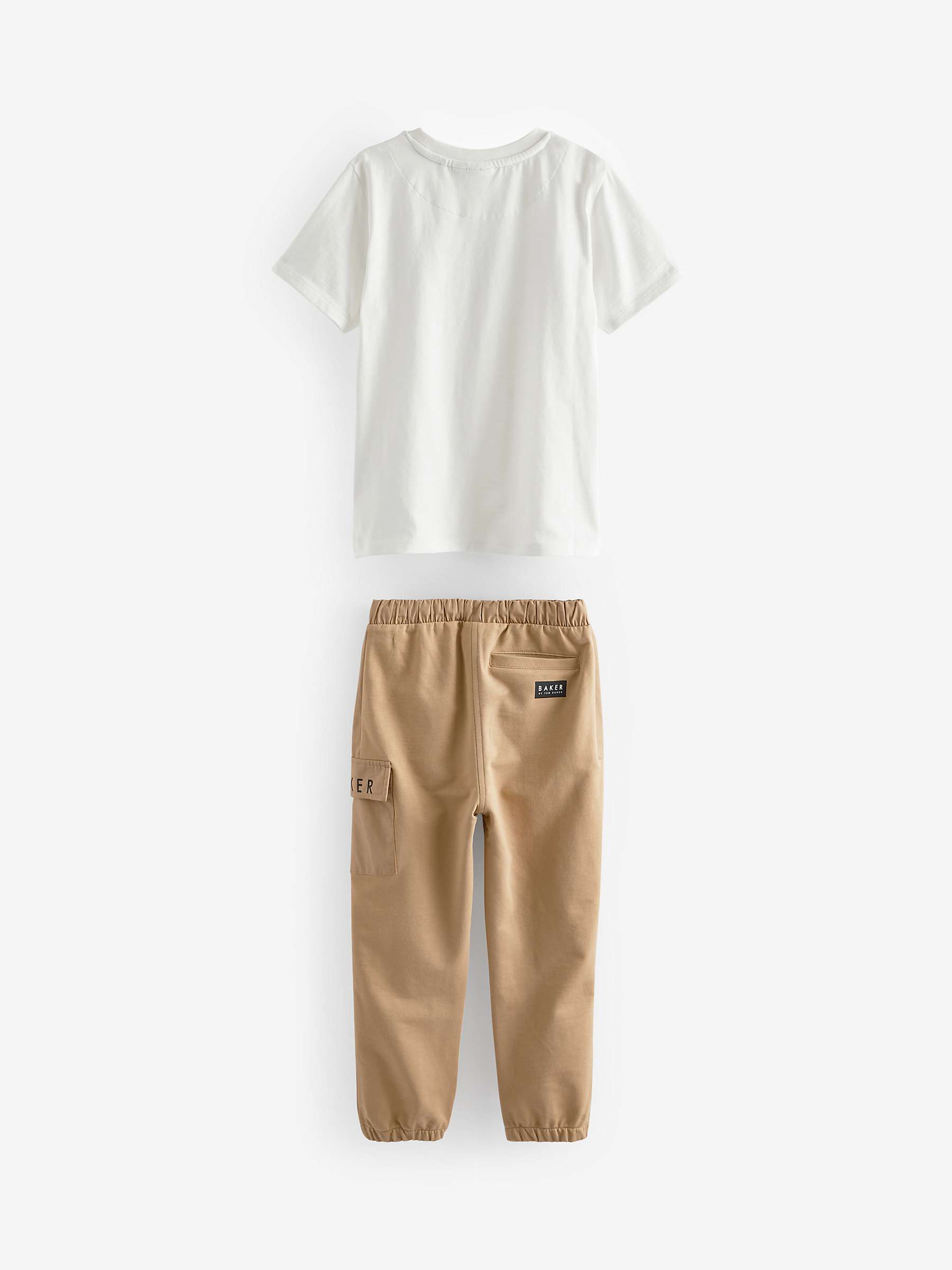 Buy Ted Baker Baby Logo T-Shirt & Cargo Trousers Set, Stone/White Online at johnlewis.com