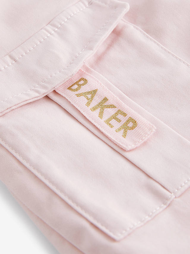 Ted Baker Kids' Logo Organza Puff Sleeve T-Shirt & Skort Set, Pink/White