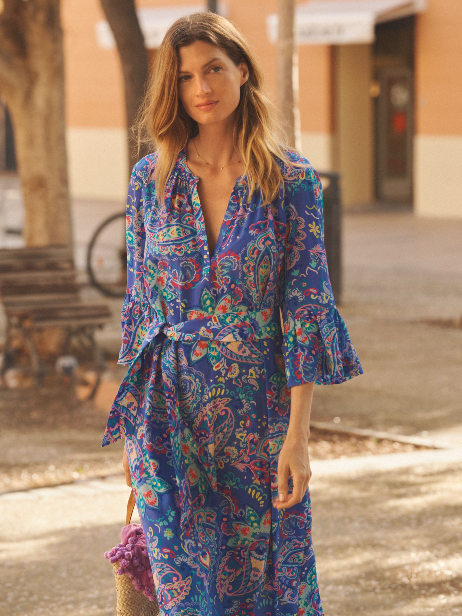 NRBY Penelope Painterley Paisley Silk Dress, Multi at John Lewis & Partners