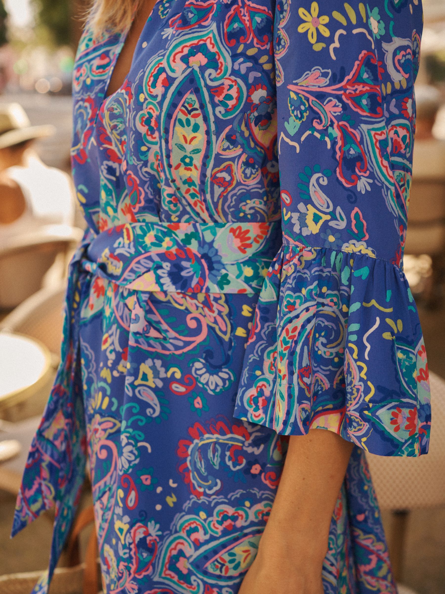 NRBY Penelope Painterley Paisley Silk Dress, Multi, XS