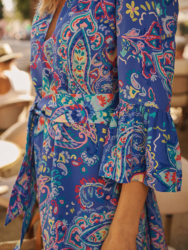 NRBY Penelope Painterley Paisley Silk Dress, Multi