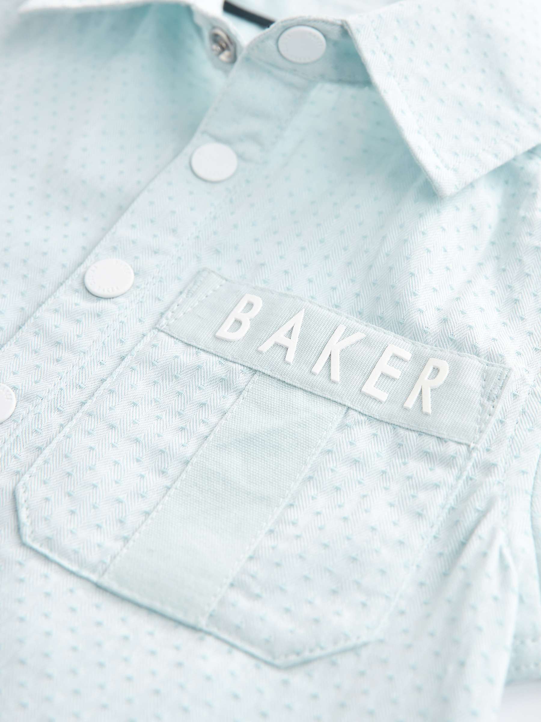 Buy Ted Baker Baby Logo Dobby Shirt Style Romper, Blue Online at johnlewis.com