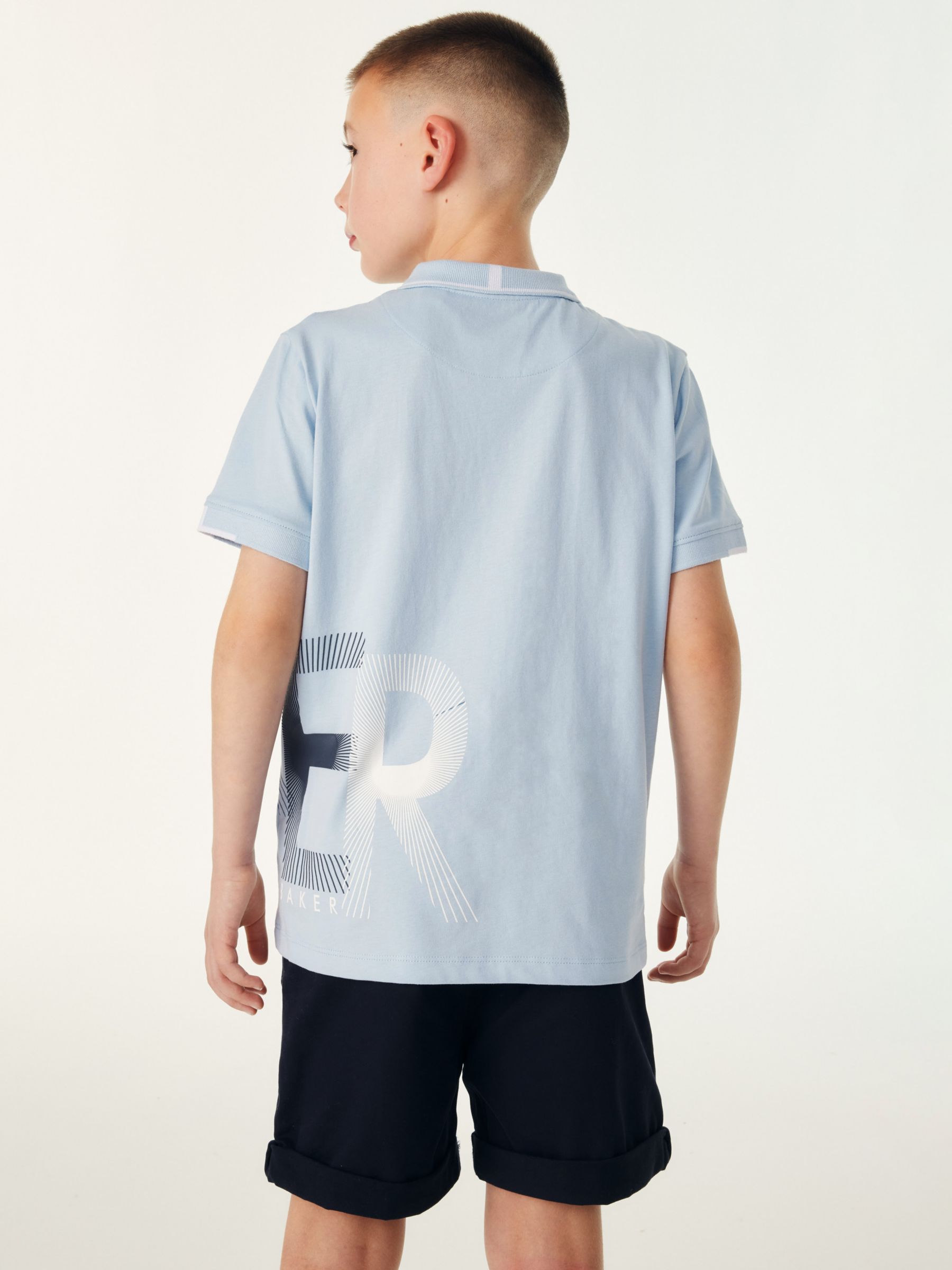 Buy Ted Baker Kids' Kids' Logo Zip Polo Shirt, Blue Online at johnlewis.com