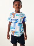 Ted Baker Kids' Logo T All Over Print T-Shirt, White/Multi, White/Multi