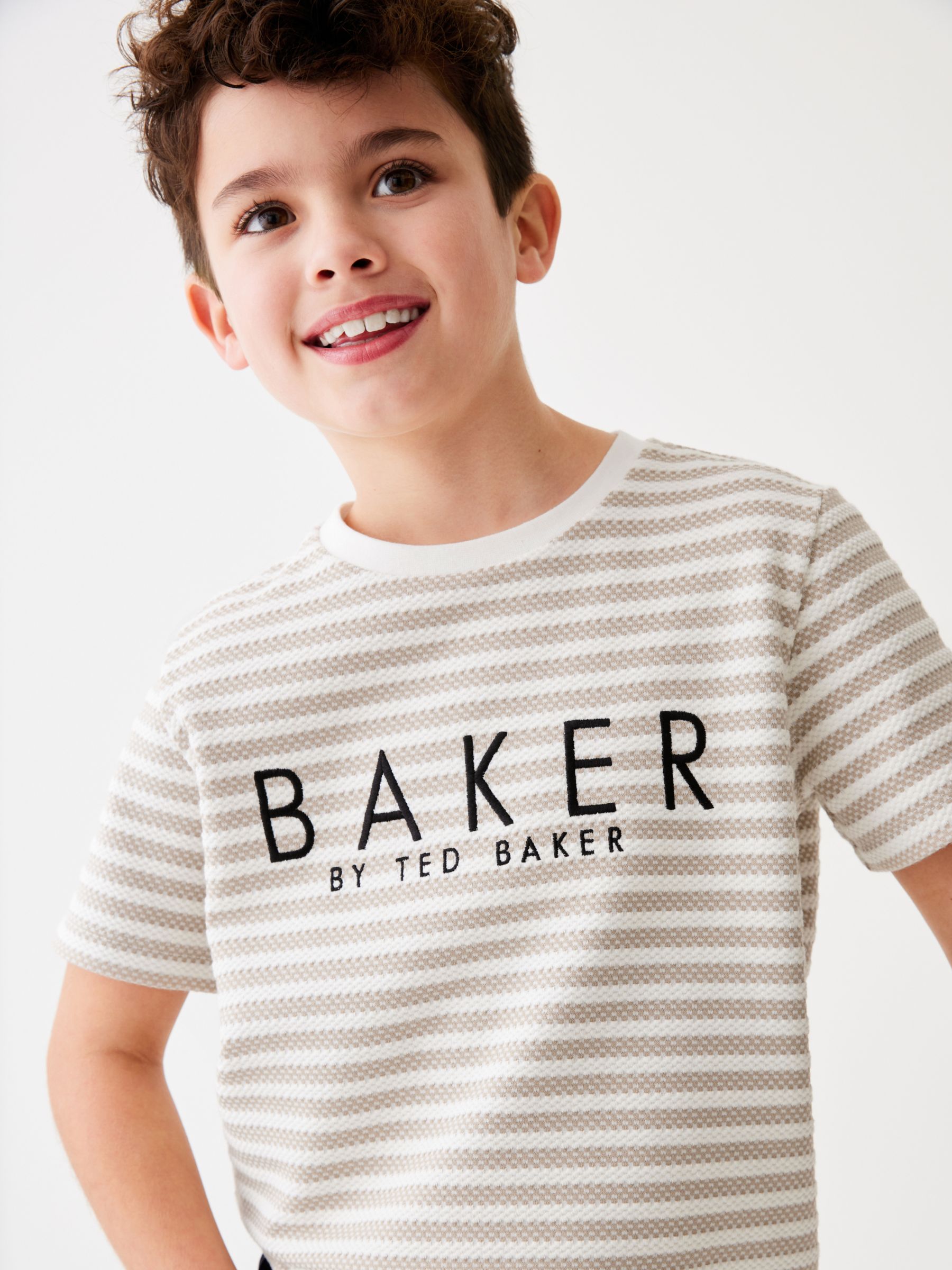 Buy Ted Baker Kids' Logo Strike T-Shirt, Neutral Online at johnlewis.com