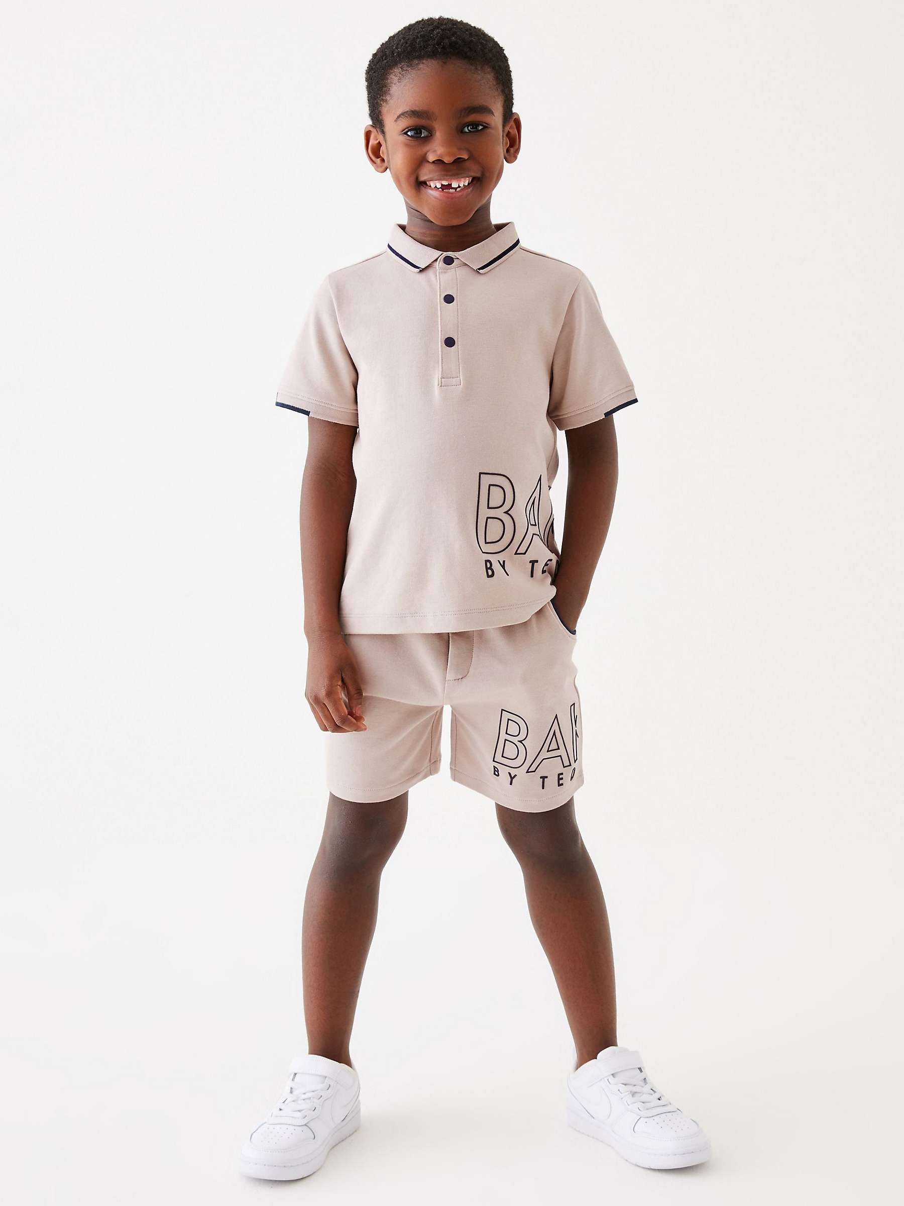 Buy Ted Baker Kids' Logo Polo Shirt & Shorts Set, Stone Online at johnlewis.com