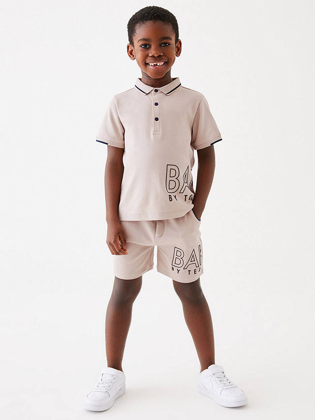 Ted Baker Kids' Logo Polo Shirt & Shorts Set, Stone