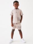Ted Baker Kids' Logo Polo Shirt & Shorts Set, Stone, Stone