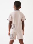 Ted Baker Kids' Logo Polo Shirt & Shorts Set, Stone