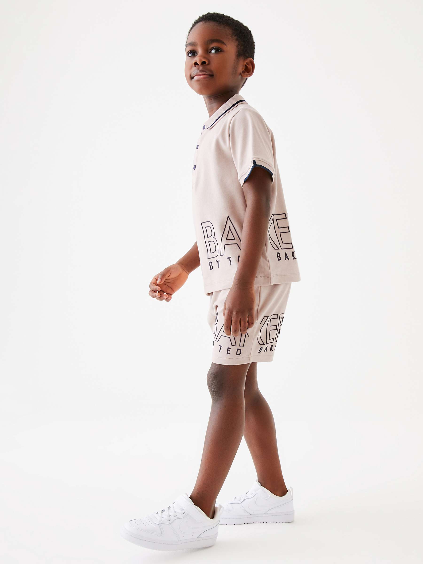 Buy Ted Baker Kids' Logo Polo Shirt & Shorts Set, Stone Online at johnlewis.com
