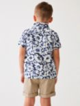 Ted Baker Kids' Floral Overshirt & Logo T-Shirt Set, Navy, Navy