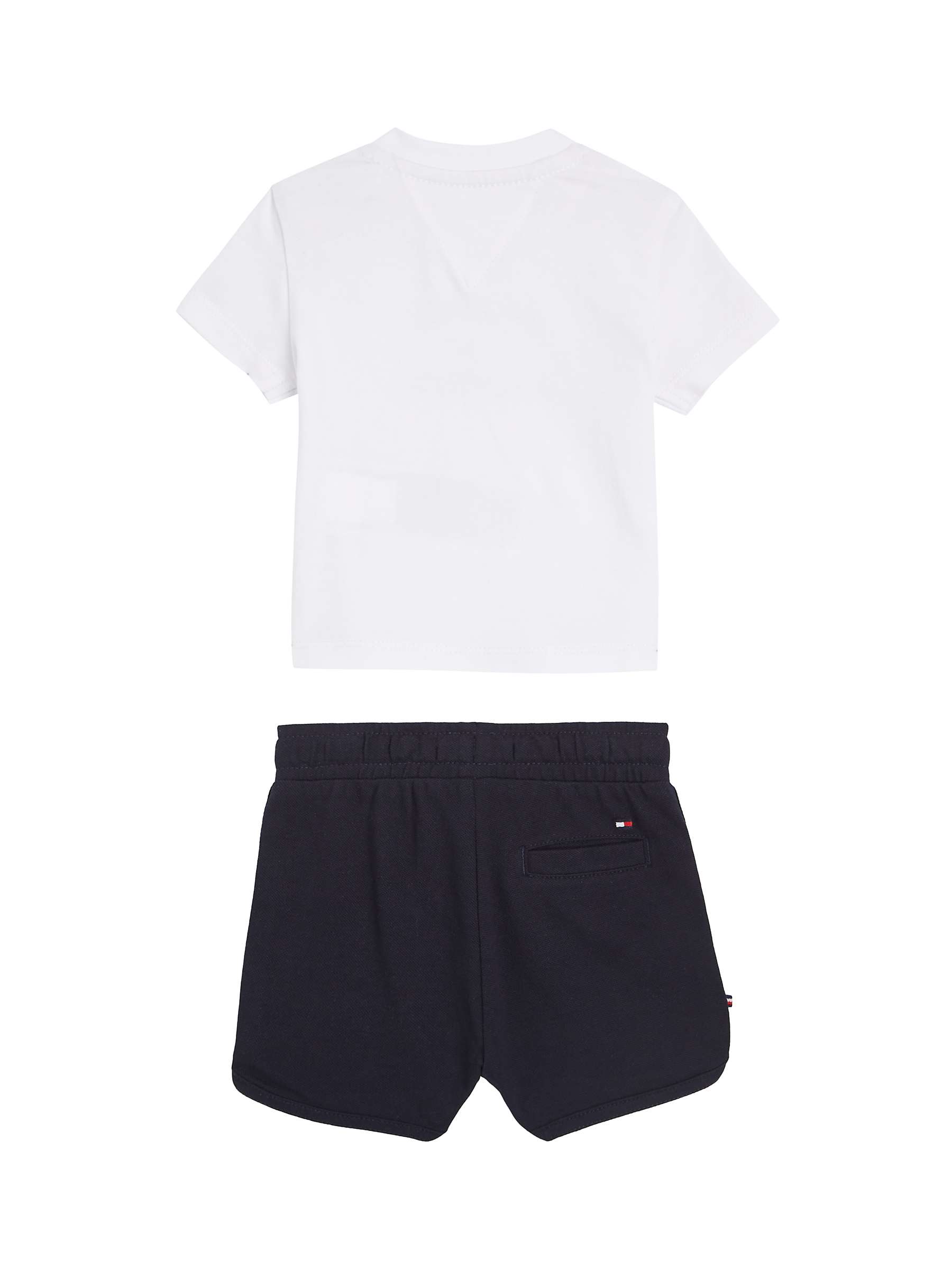 Buy Tommy Hilfiger Baby Logo Short and T-Shirt Set, White/Navy Online at johnlewis.com