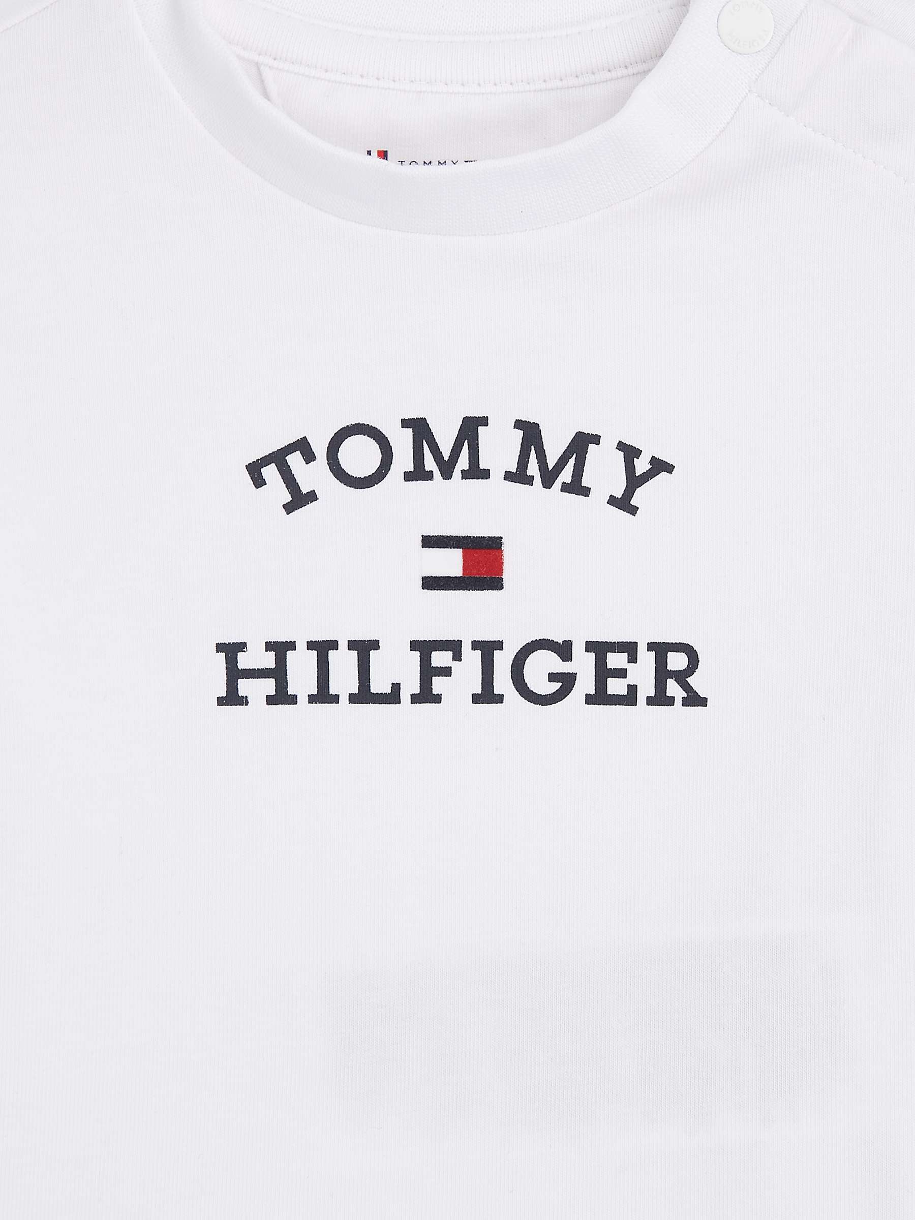 Buy Tommy Hilfiger Baby Logo Short and T-Shirt Set, White/Navy Online at johnlewis.com