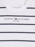 Tommy Hilfiger Baby Essential Logo Stripe Top & Shorts Set, White/Desert
