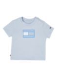 Tommy Hilfiger Baby Gingham Flag Logo T-Shirt, Breezy Blue, Breezy Blue