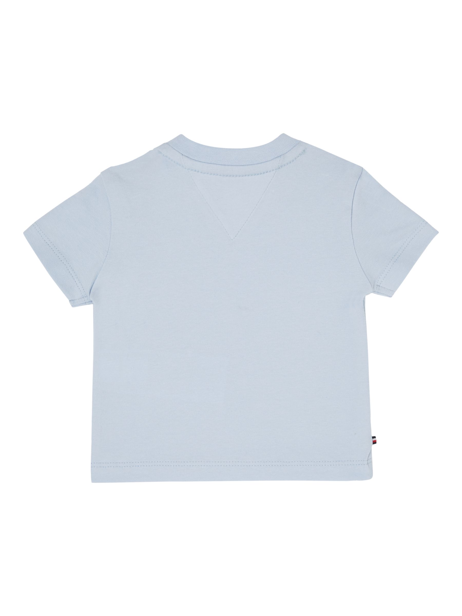 Tommy Hilfiger Baby Gingham Flag Logo T-Shirt, Breezy Blue, 0-3 months