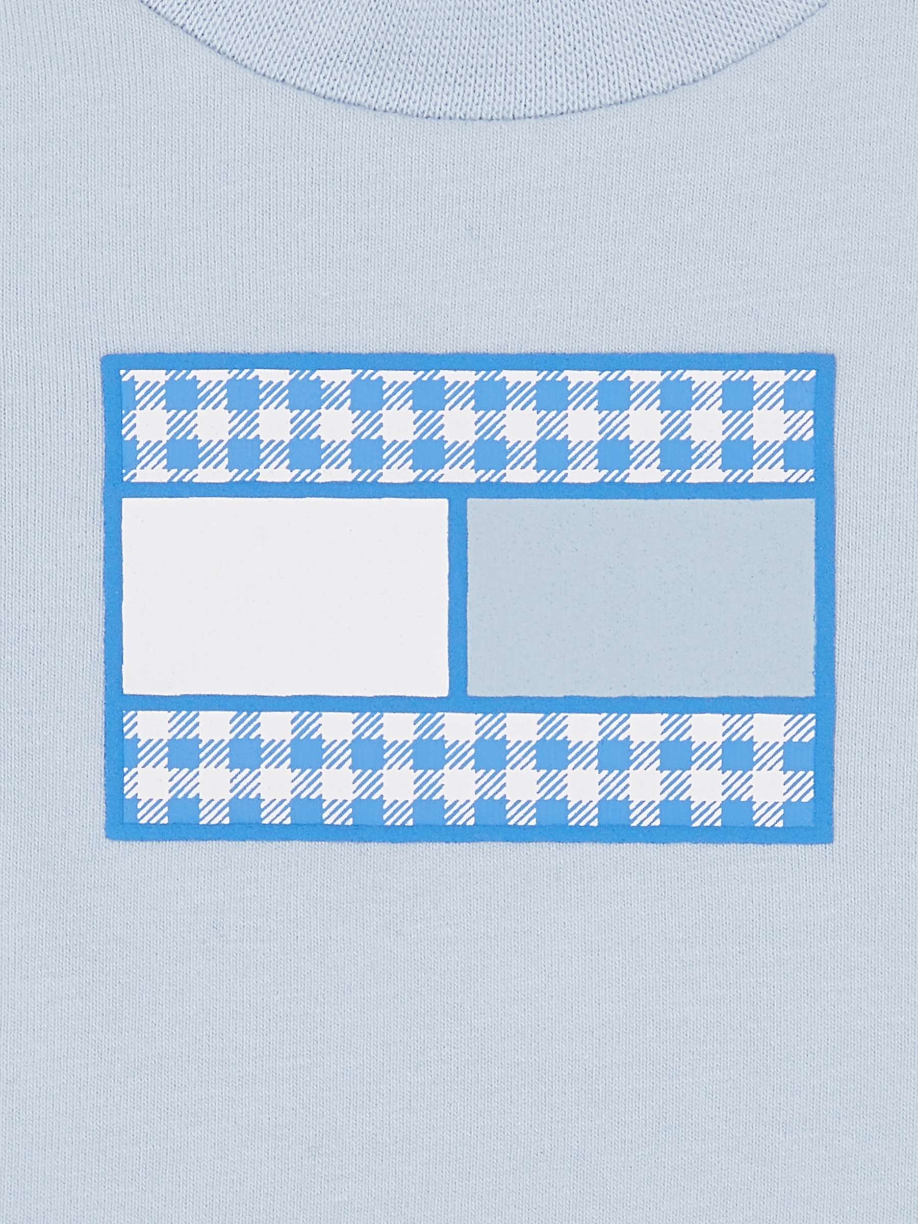 Buy Tommy Hilfiger Baby Gingham Flag Logo T-Shirt, Breezy Blue Online at johnlewis.com