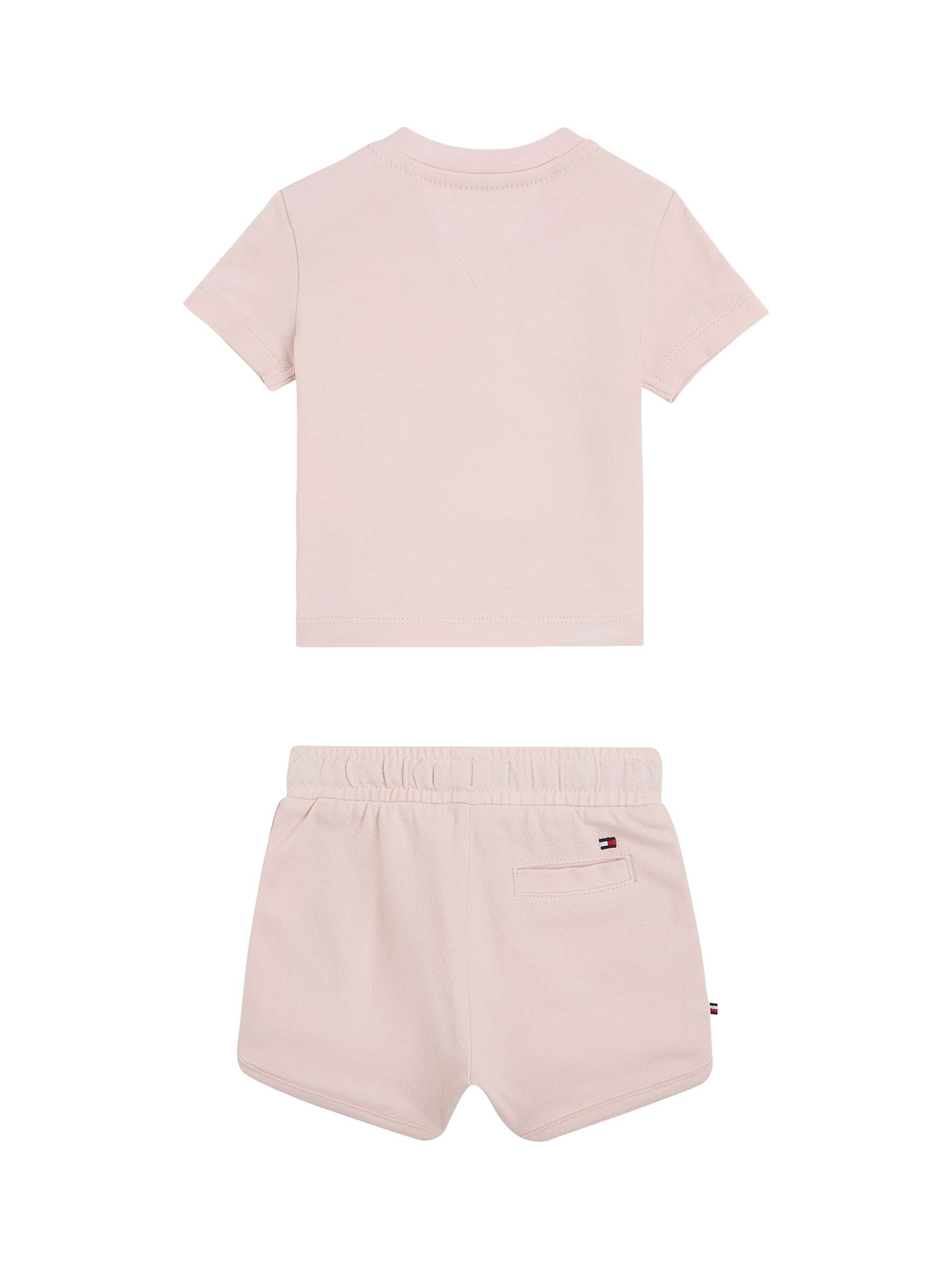 Buy Tommy Hilfiger Baby Logo T-Shirt & Jogger Shorts Set, Whimsy Pink Online at johnlewis.com