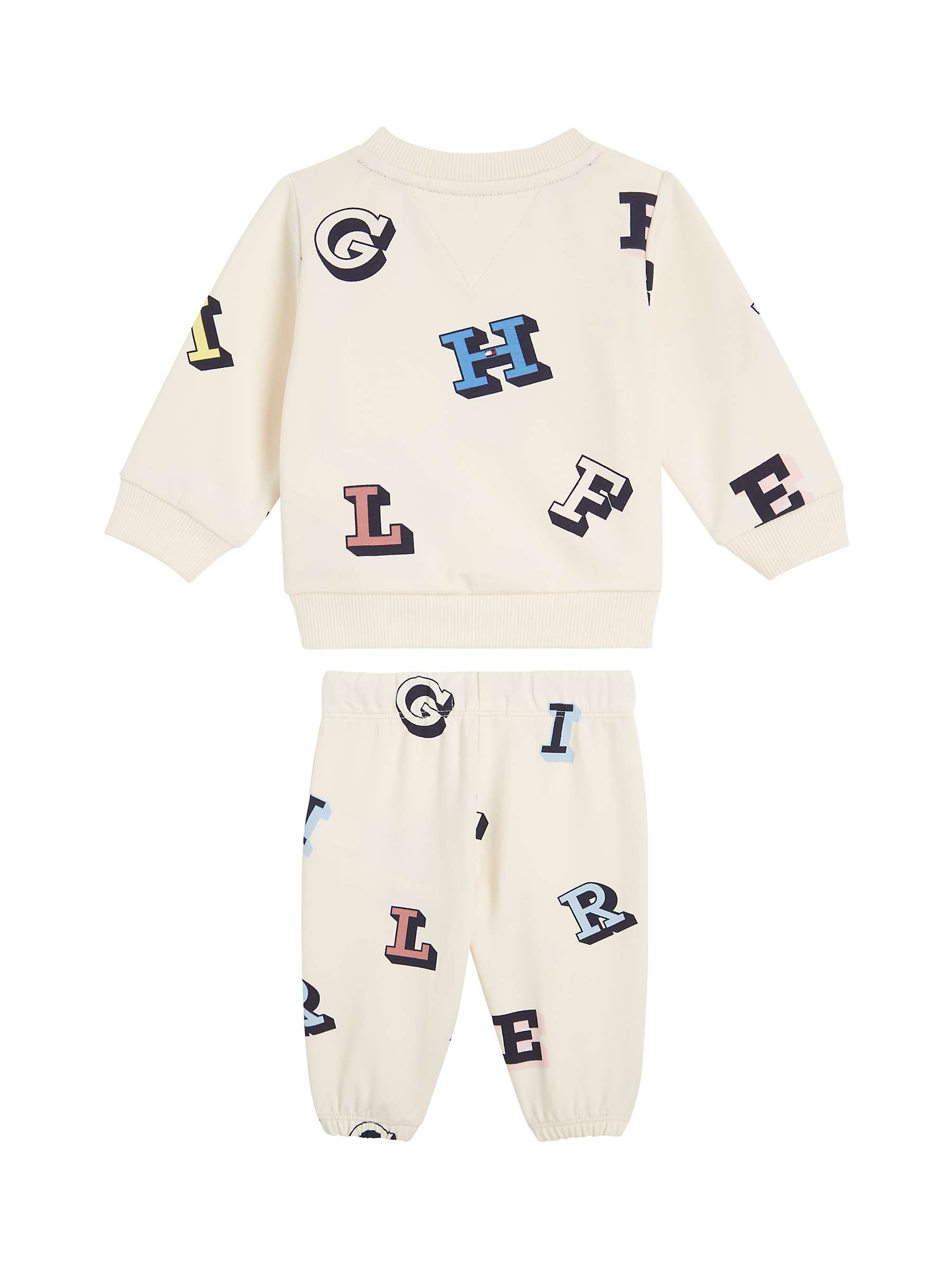 Buy Tommy Hilfiger Baby Scatter Letter Print Sweatshirt & Joggers Set, Calico Online at johnlewis.com