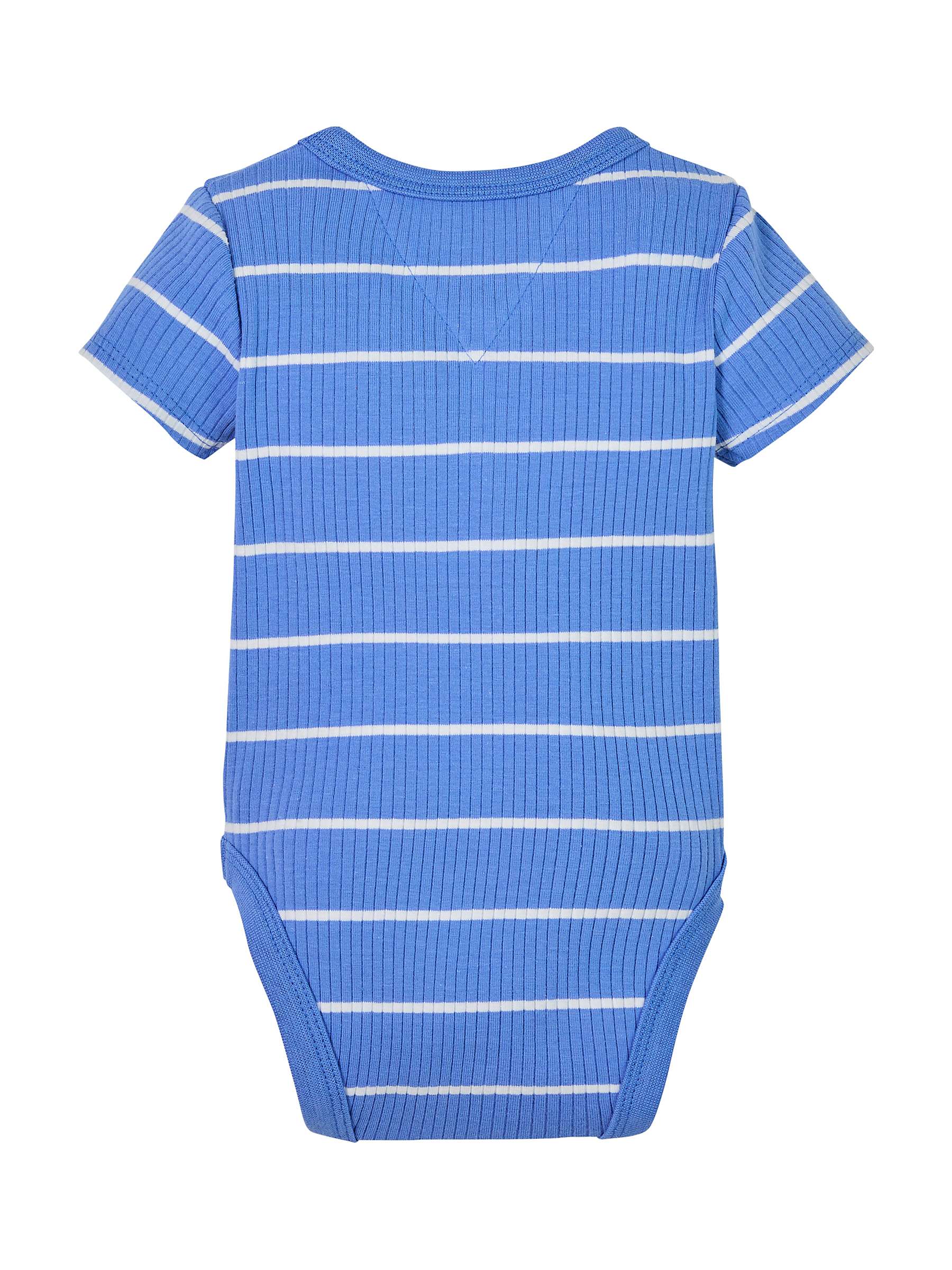 Buy Tommy Hilfiger Baby Flag Logo Rib Stripe Bodysuit, Blue Spell Online at johnlewis.com