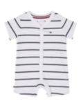 Tommy Hilfiger Baby Flag Logo Stripe Shortall, White/Desert Sky