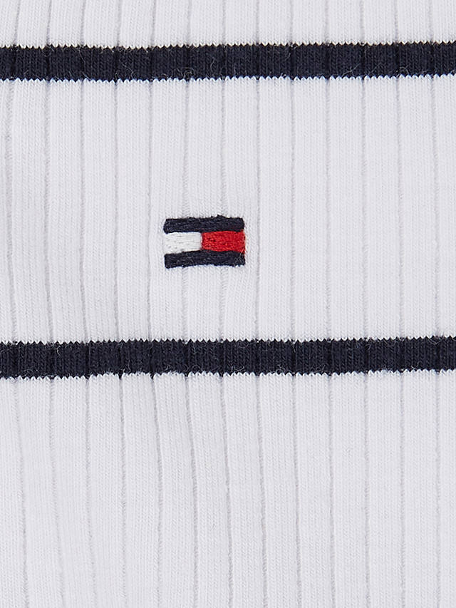 Tommy Hilfiger Baby Flag Logo Stripe Shortall, White/Desert Sky