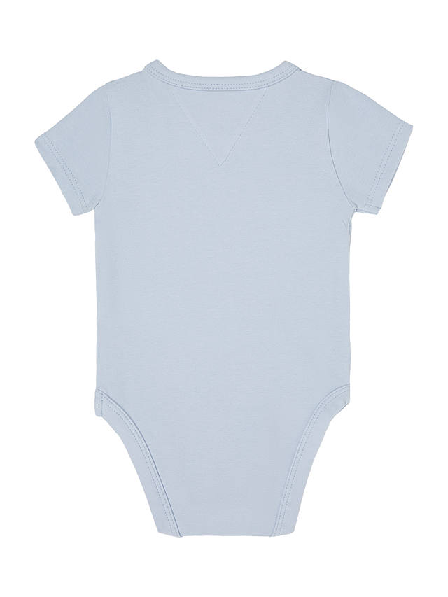 Tommy Hilfiger Baby Logo Short Sleeve Bodysuit, Breezy Blue