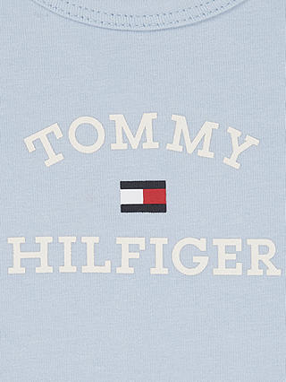 Tommy Hilfiger Baby Logo Short Sleeve Bodysuit, Breezy Blue