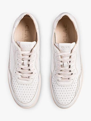 CLAE Haywood Leather Lace Up Trainers, Off White