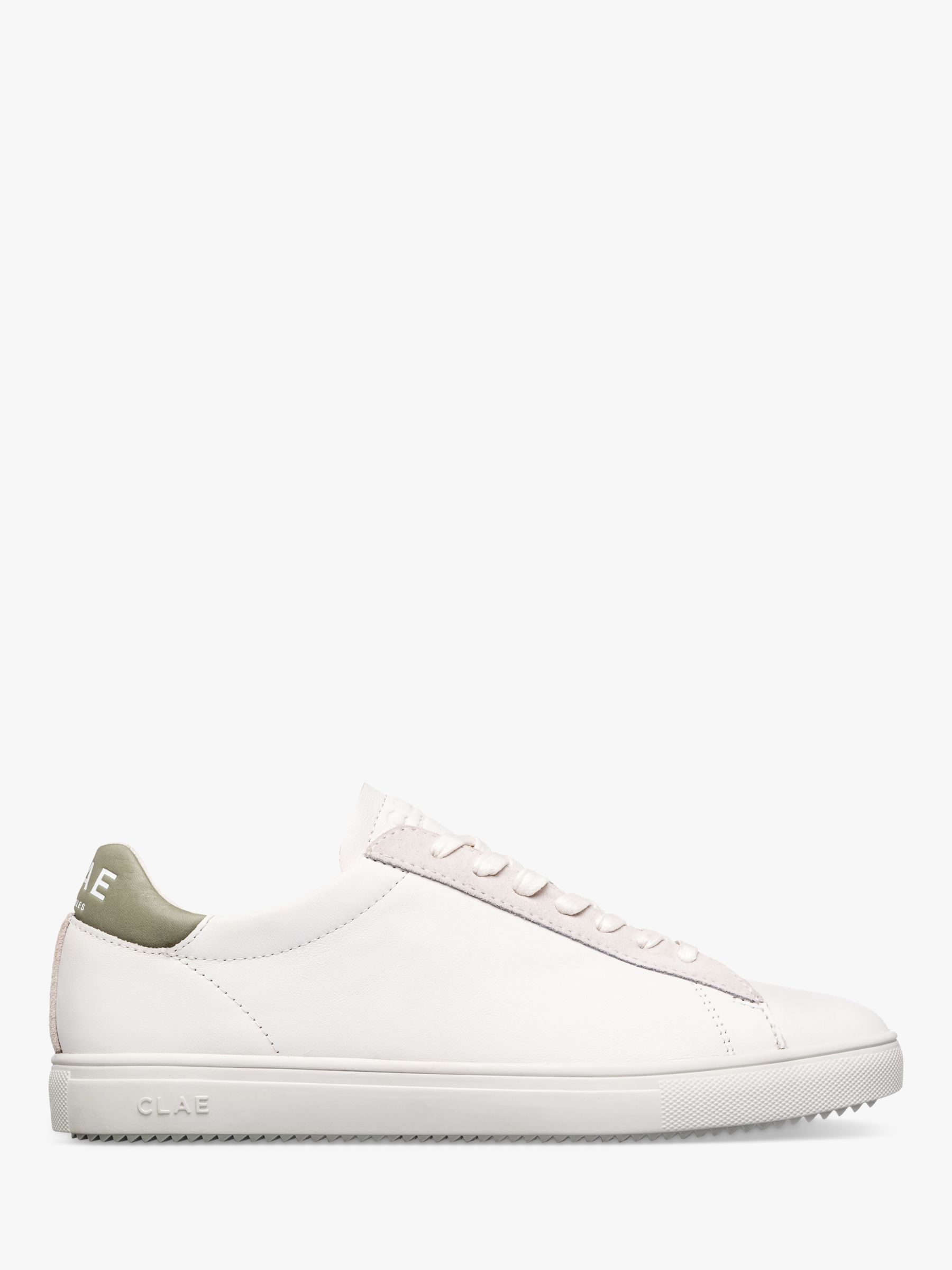 CLAE Bradley Whitel Lace Up Trainers, White, 5