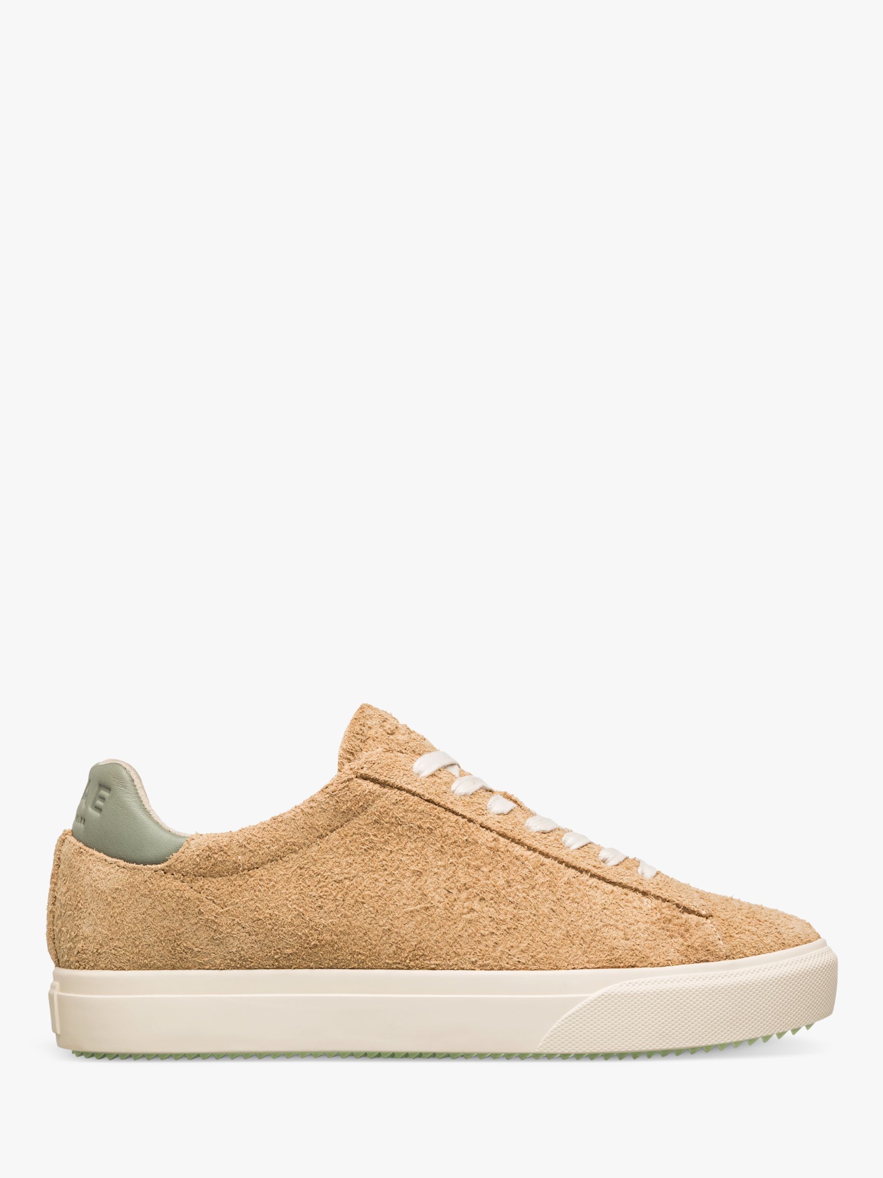 CLAE Bradley Venice Suede Lace Up Trainers, Starfish/Tea, 10.5