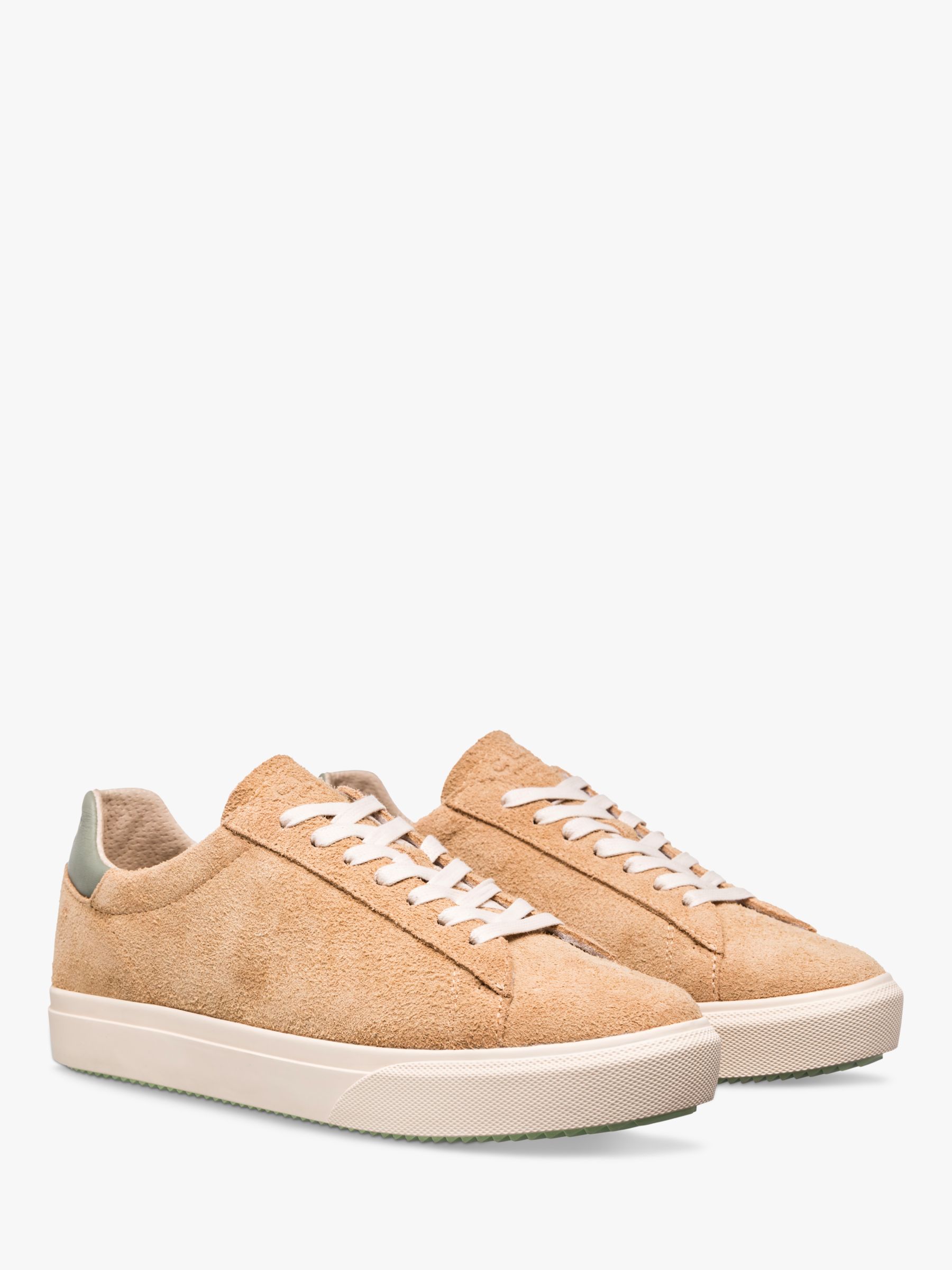 CLAE Bradley Venice Suede Lace Up Trainers, Starfish/Tea, 10.5