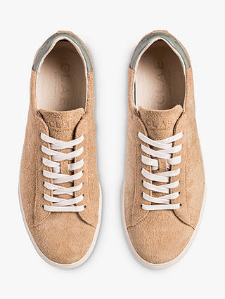 CLAE Bradley Venice Suede Lace Up Trainers, Starfish/Tea