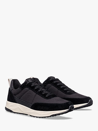 CLAE Owens Suede Lace Up Trainers, Black