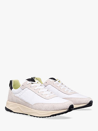 CLAE Owens Suede Lace Up Trainers, White/Black