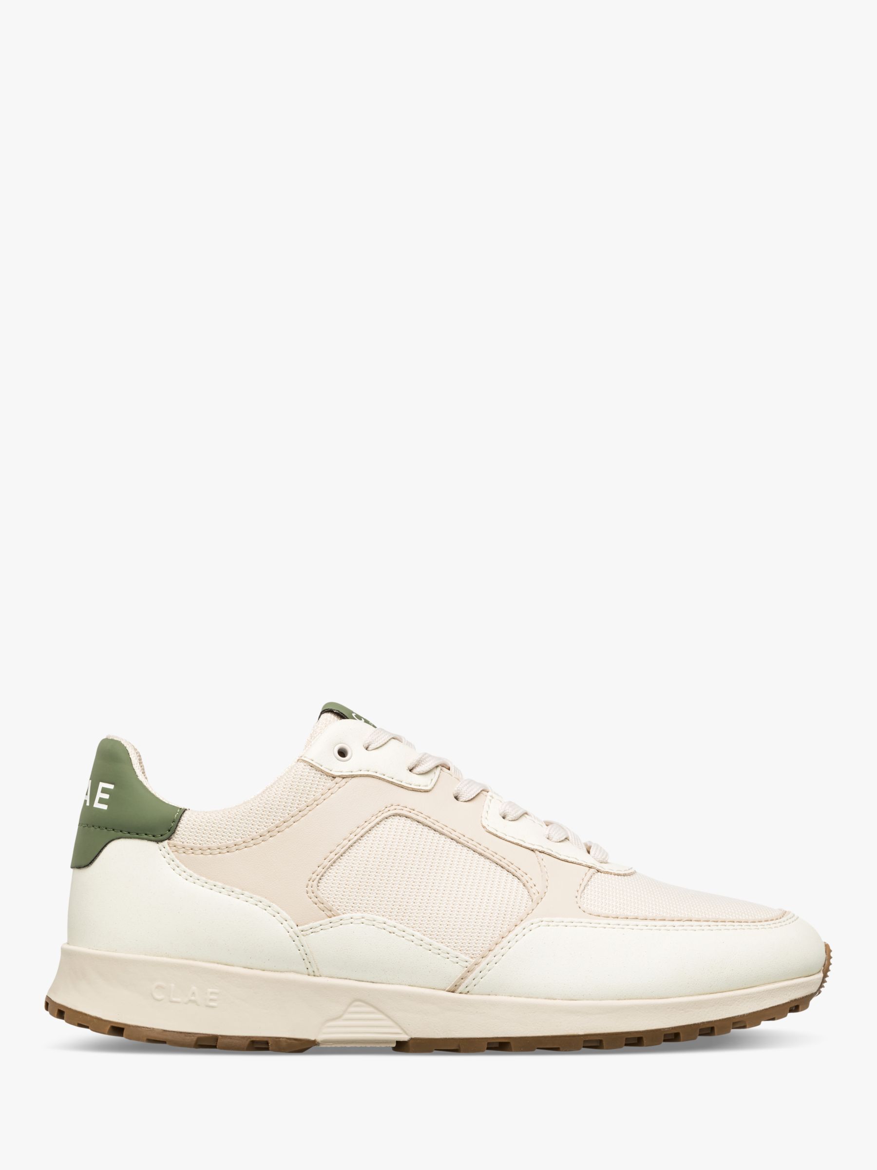 CLAE Joshua Lace Up Trainers, Off White/Almond, 3
