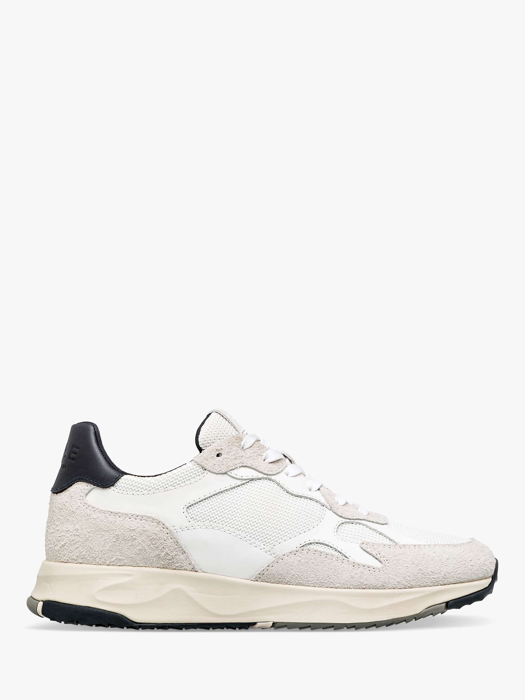 Buy CLAE Zuma Leather Lace Up Trainers, White/Navy Online at johnlewis.com
