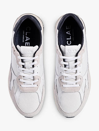 CLAE Zuma Leather Lace Up Trainers, White/Navy