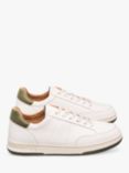 CLAE Monroe Leather Lace Up Trainers, Off White/Olive