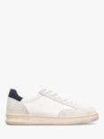 CLAE Monroe Leather Lace Up Trainers, White/Navy