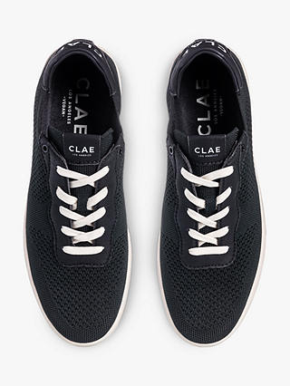 CLAE Malone Knitted Lace Up Trainers, Black