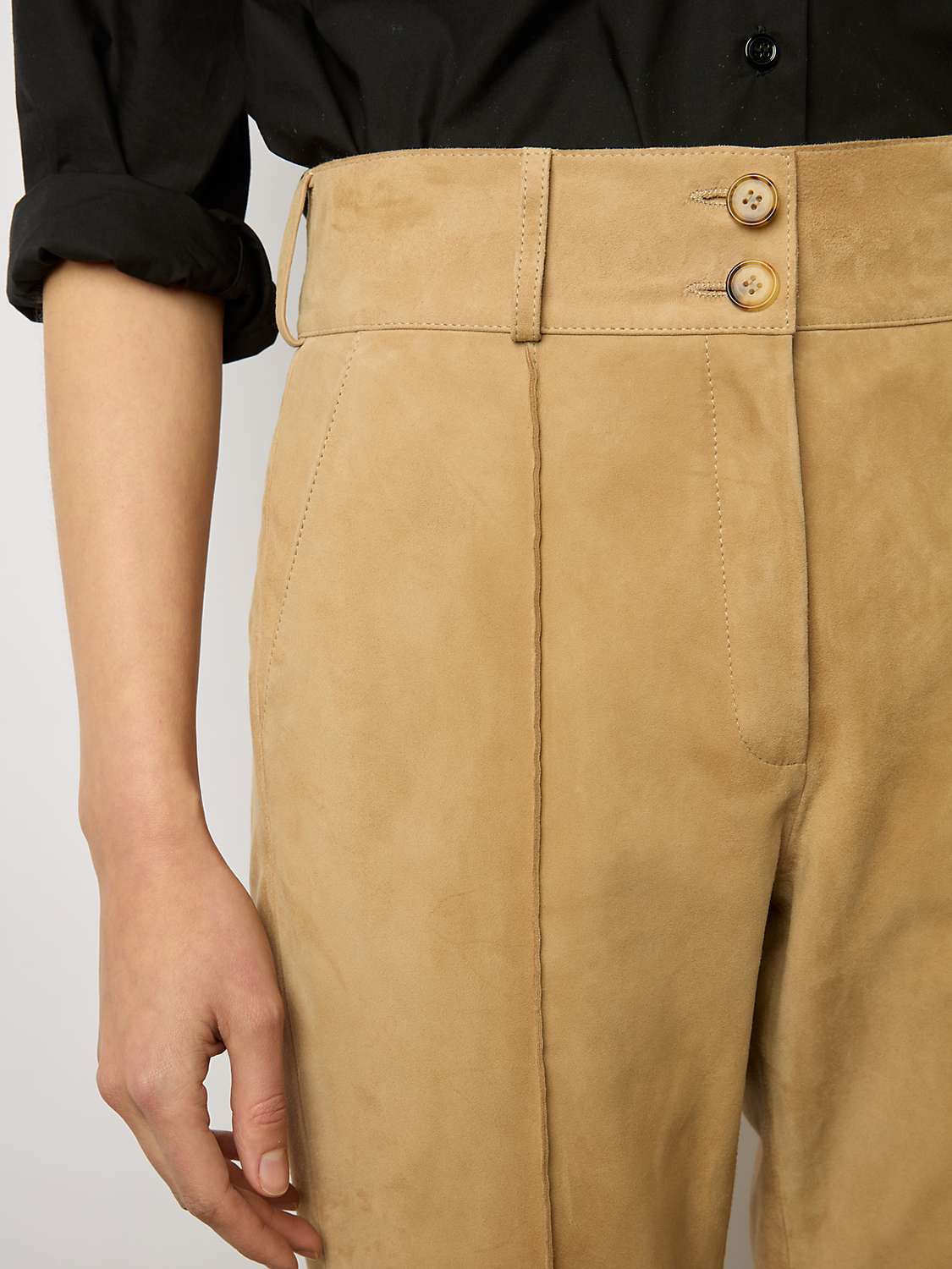 Buy Gerard Darel Josepha Suede Trousers, Sand Online at johnlewis.com