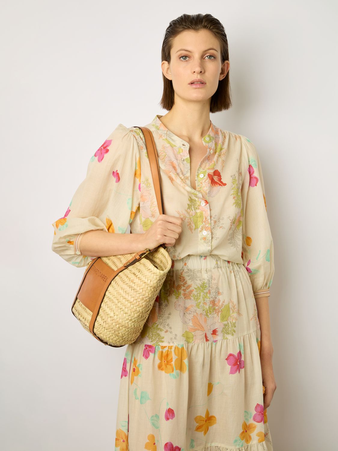 Buy Gerard Darel Brooke Floral Midi Skirt, Multi Online at johnlewis.com