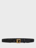 Gerard Darel Rosalie Textured Skinny Leather Belt, Black