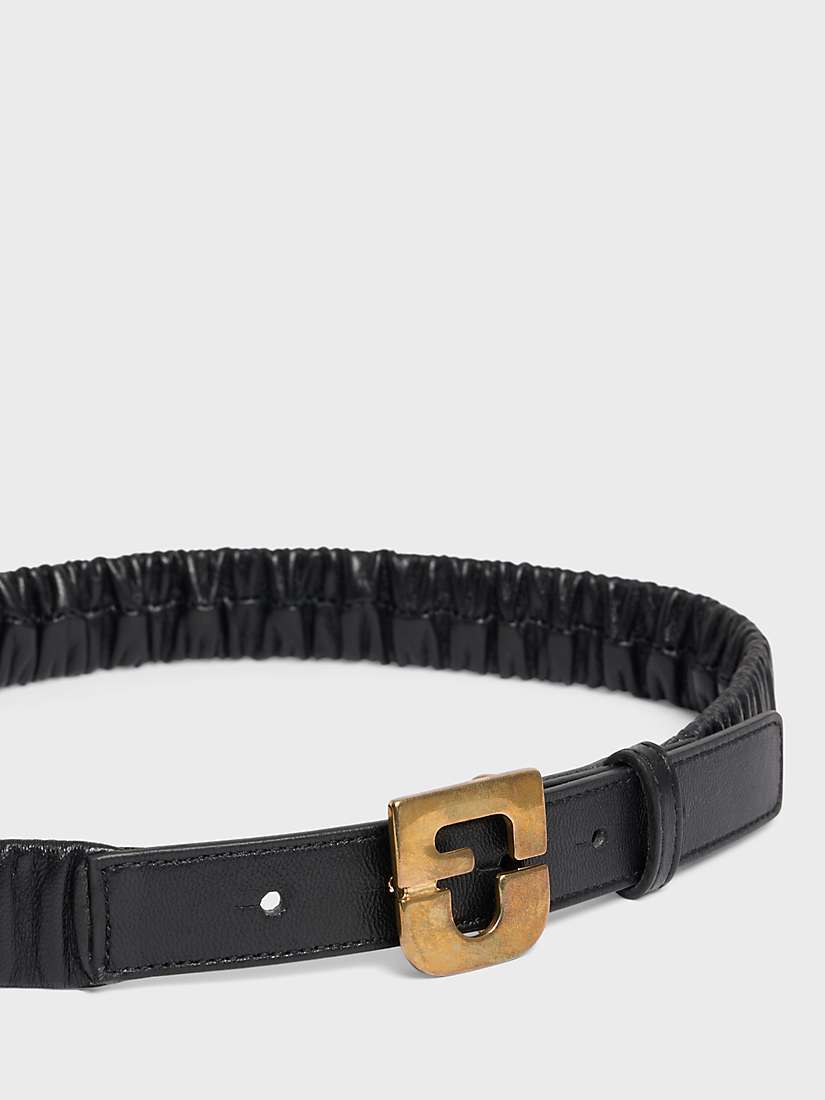 Buy Gerard Darel Rosalie Textured Skinny Leather Belt, Black Online at johnlewis.com