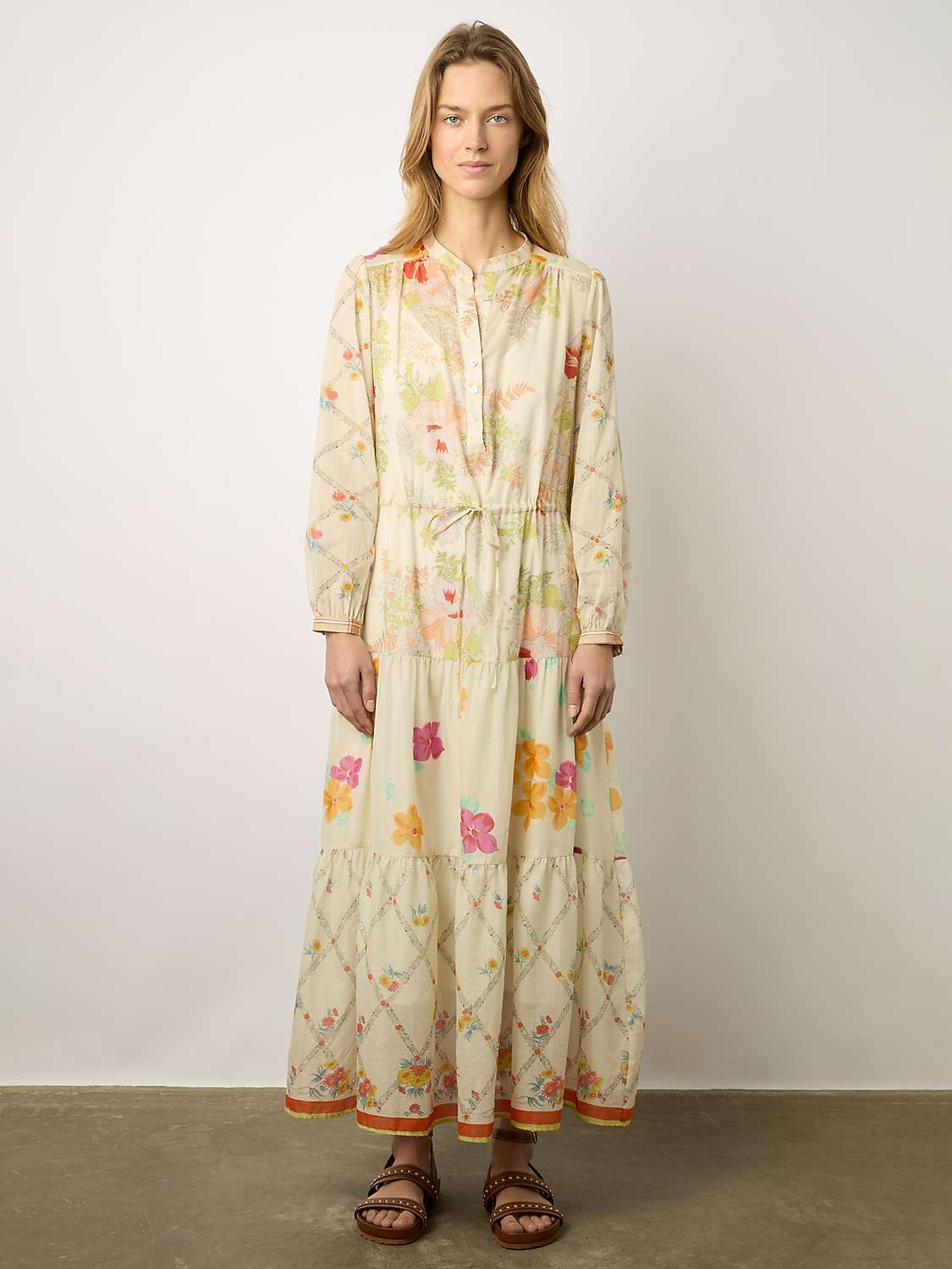 Buy Gerard Darel Robe Cotton Floral Midi Dress, Multicolor Online at johnlewis.com