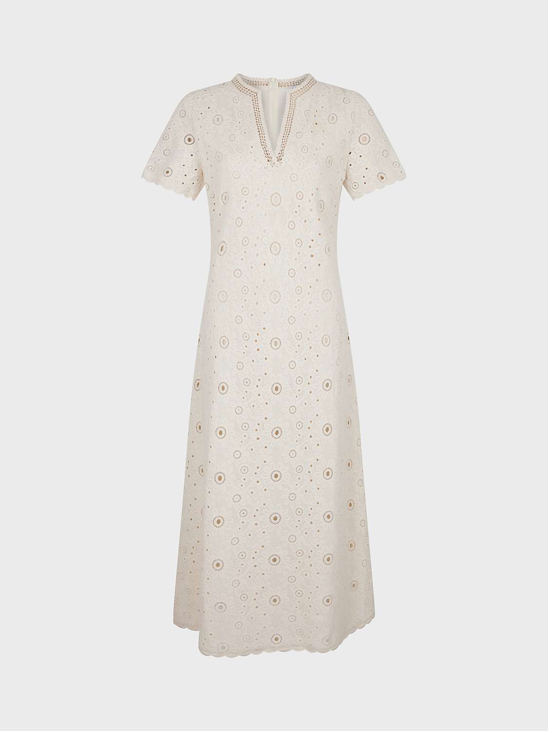 Buy Gerard Darel Elouane Embroidered Cotton Midi Dress, Natural Online at johnlewis.com