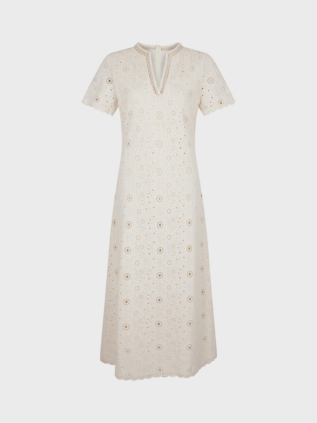 Gerard Darel Elouane Embroidered Cotton Midi Dress, Natural